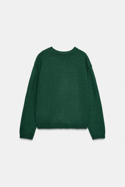 ZARA НОВОГОДНИЙ СВИТЕР, ЗЕЛЕНЫЙ