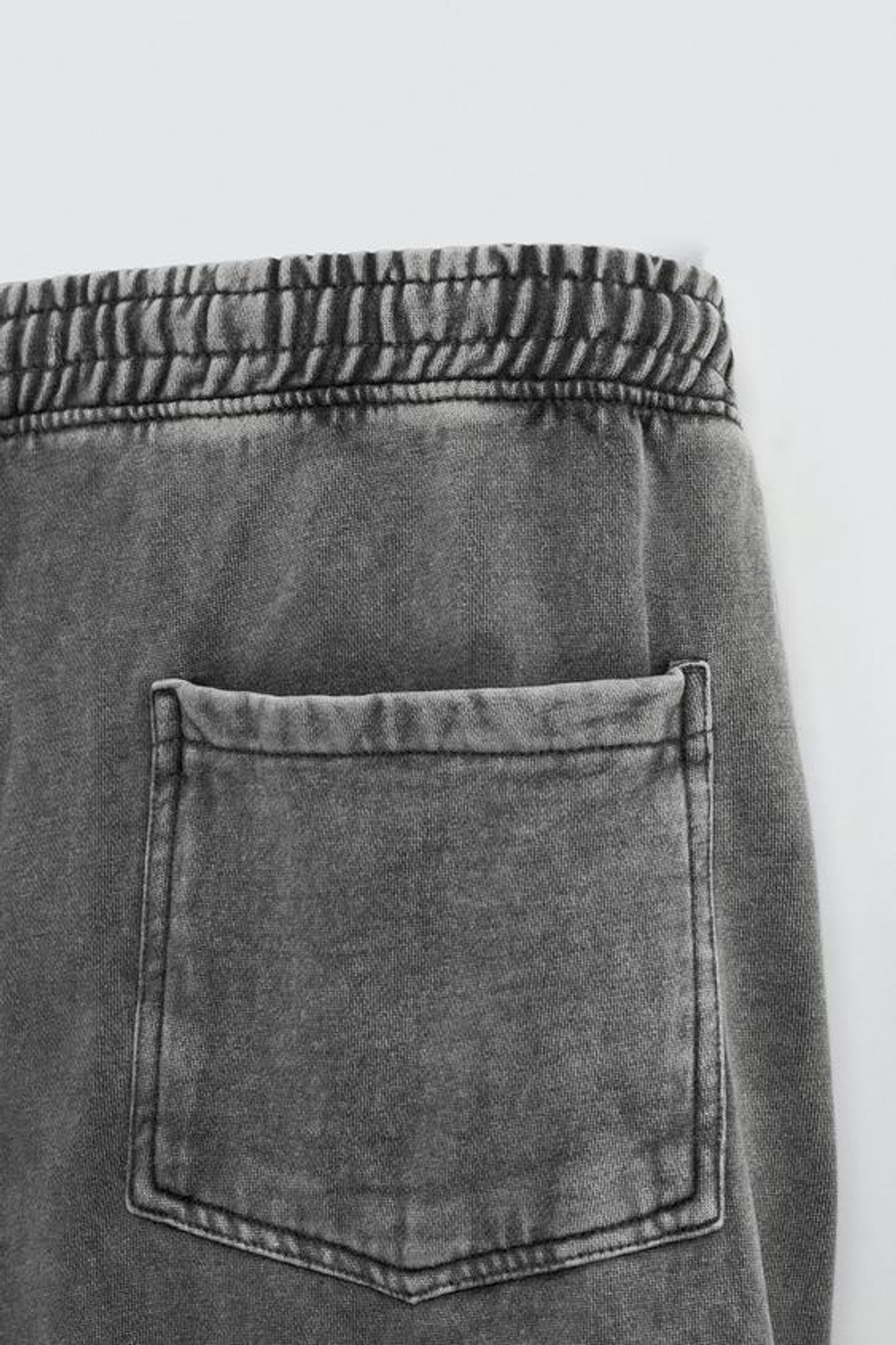 ZARA ДЖОГГЕРЫ WIDE-LEG С ЭФФЕКТОМ ПОТЕРТОСТИ, СЕРЫЙ