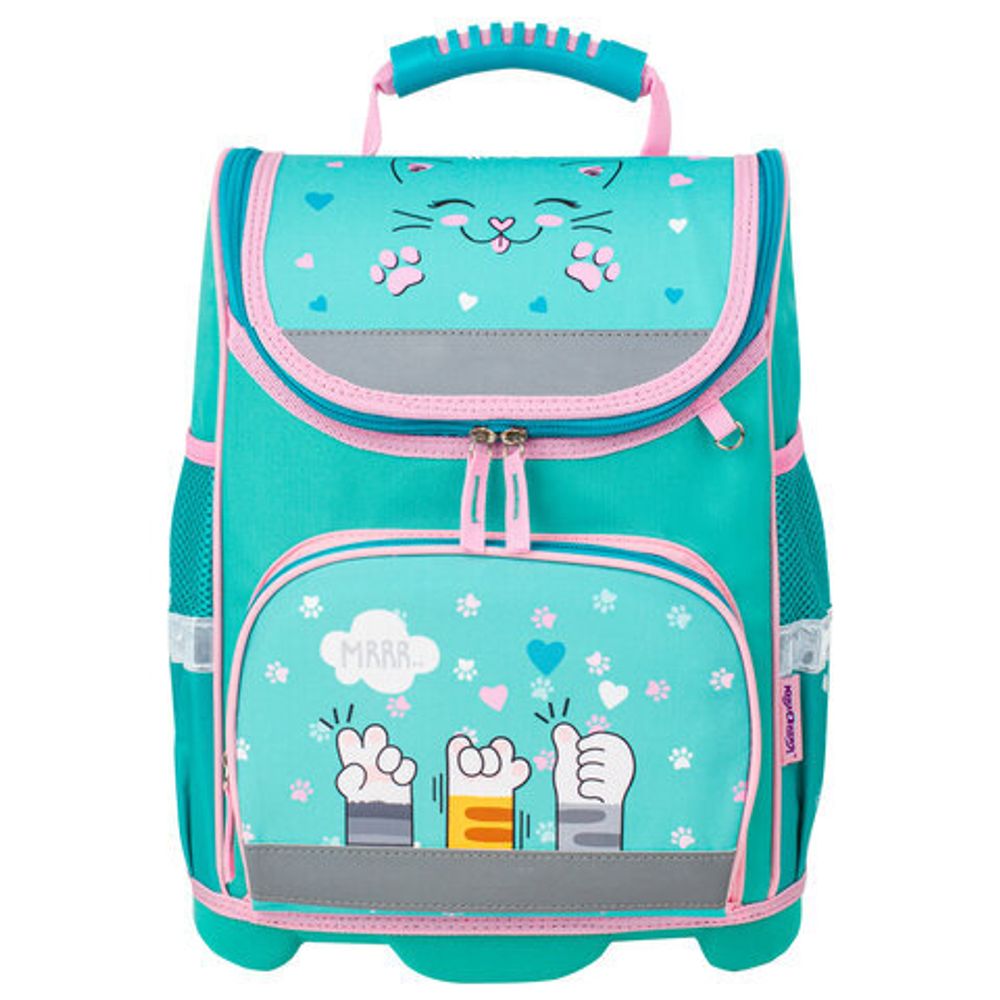 Ранец ЮНЛАНДИЯ "WISE" для начальной школы, Soft paws, 37х29х15 см, 229946