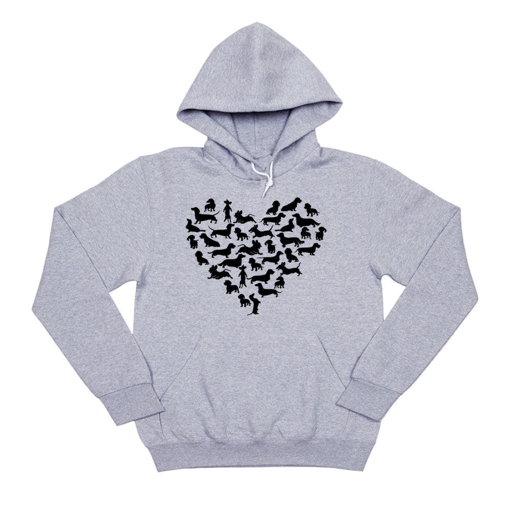 Толстовка "Сердце с силуэтами Такс"