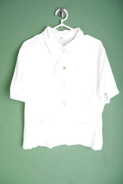 Блузка льняная лаконичная, визуально на 50/52 размер