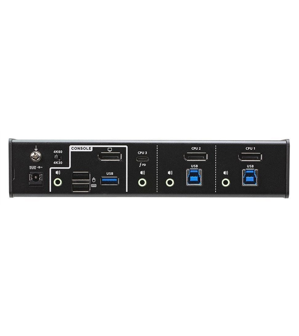 Квм перевключатель ATEN 3-Port USB-C DisplayPort KVMP Switch with PD +PSU