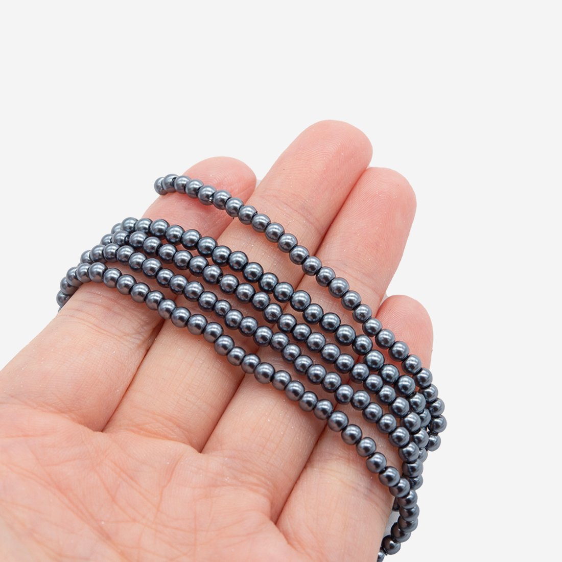 Хрустальный жемчуг, оттенок "Hematite", шар 3,3мм