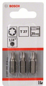 Бита BOSCH 25ММ TORX T27 XH 3 шт.