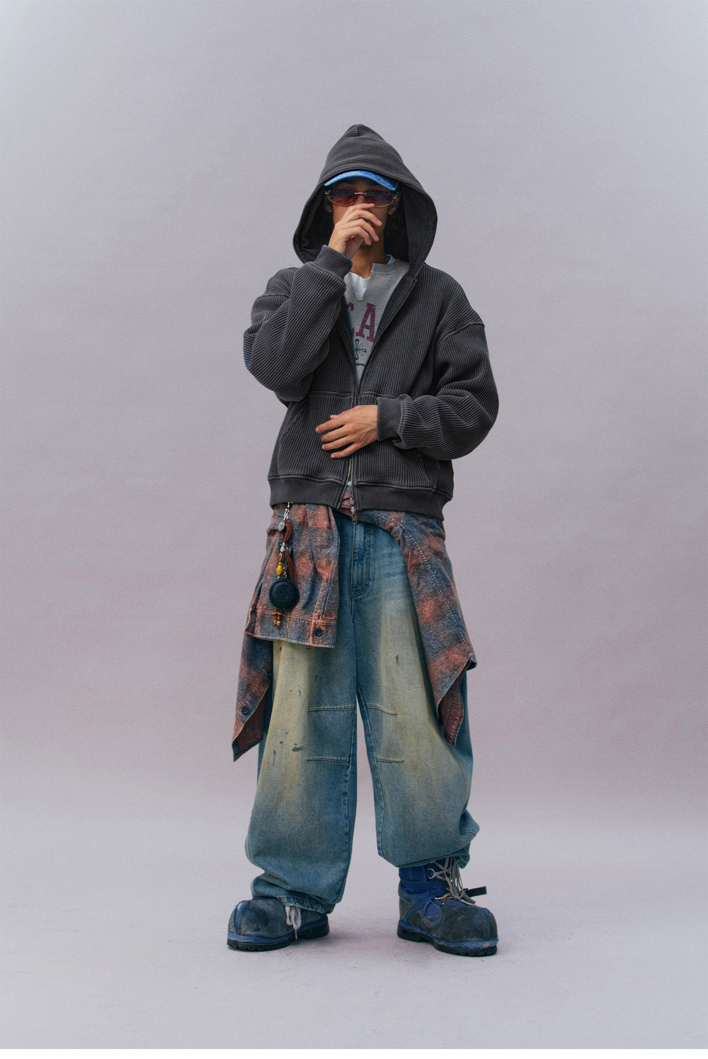 Худи Двухсторонний Nothomme Monterest vintage waffle knit reversible relaxed fit hooded