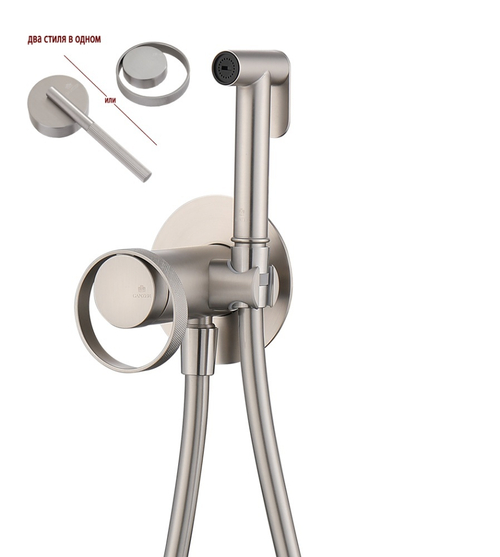 19157-G Смеситель встраиваемый с ГИГ. душем (САТИН) GANZER (10/1шт)