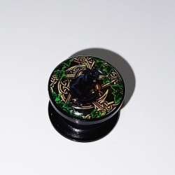 Акриловые плаги "Черный кот" (диаметр 6 мм) 1 штука, для пирсинга ушей