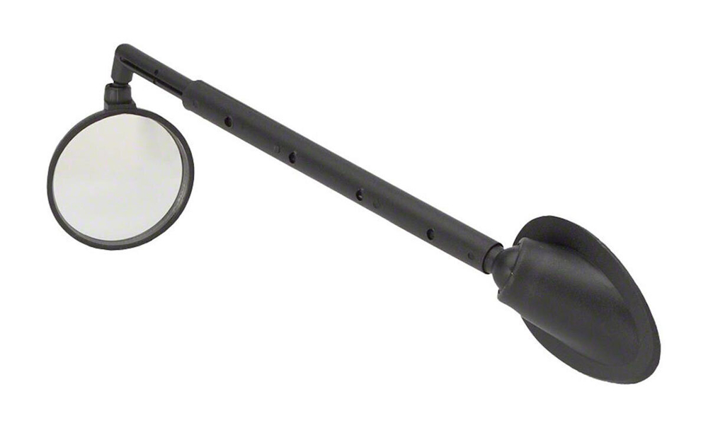 Зеркало заднего вида TRIX, крепление на шлем, увеличивающее, телескопическая стрела, вращение 360 , 38 х 76-127мм, пластик, черное (250)