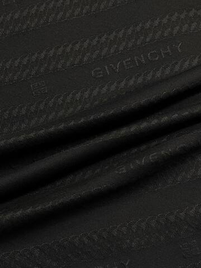 Трикотаж хлопок с вискозой Givenchy черный в полоску с лого