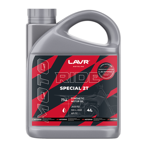 Моторное масло LAVR MOTO RIDE SPECIAL 2Т FD, 4 л LN7744