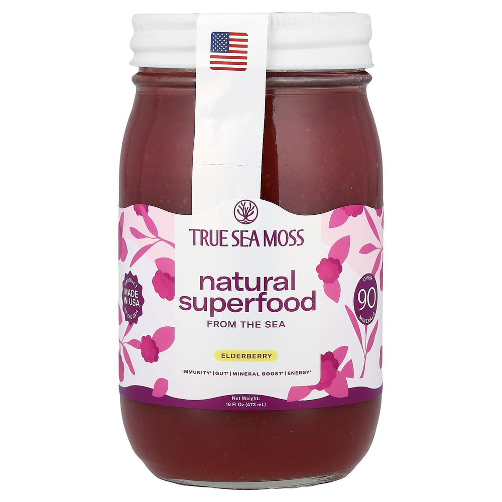 True Sea Moss, Natural Superfood from the Sea, бузина, 473 мл (16 жидк. Унций)