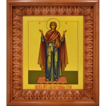 Нерушимая стена. Рукописная икона Божией Матери. 17 х 21 см