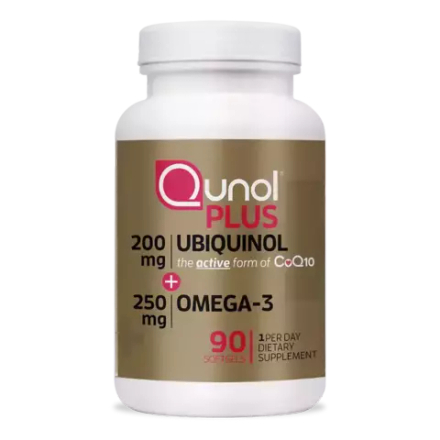 Qunol, Убихинол 200 мг + Омега-3 250 мг, Ubiquinol 200 mg + Omega-3 250 mg, 90 капсул