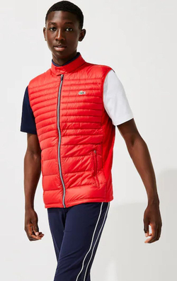 Мужская теннисная жилетка Lacoste Men's SPORT Lightweight Water-Resistant Quilted Vest - красный