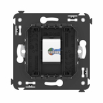 Компьютерная розетка RJ-45 без шторки в стену, кат.6А одинарная, "Avanti", "Черный матовый"