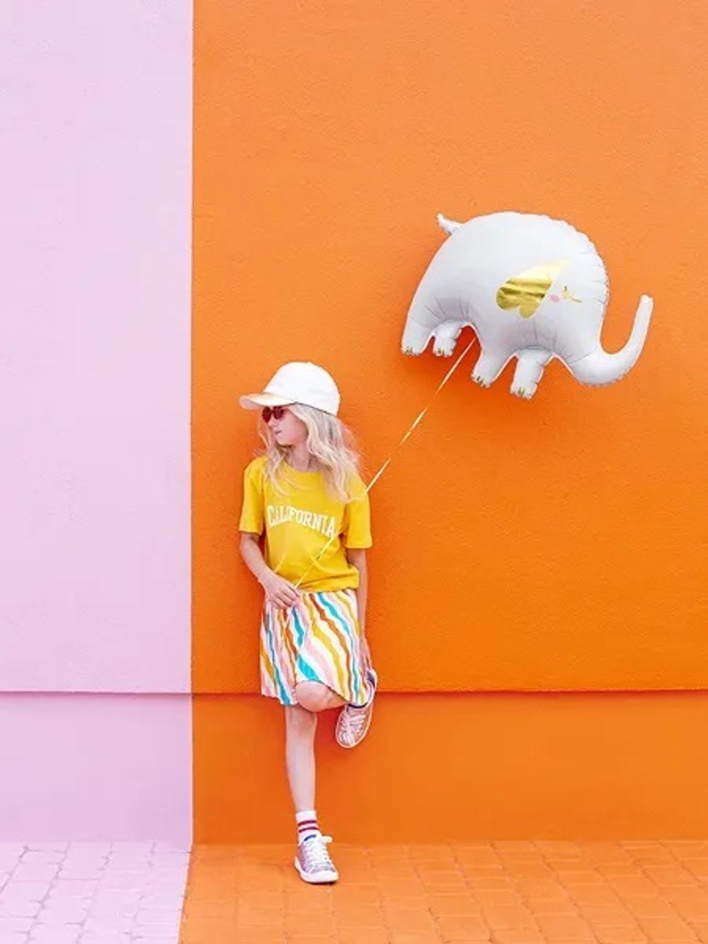 Шар (33''/84 см) Фигура, Слоник, Белый, 1 шт.