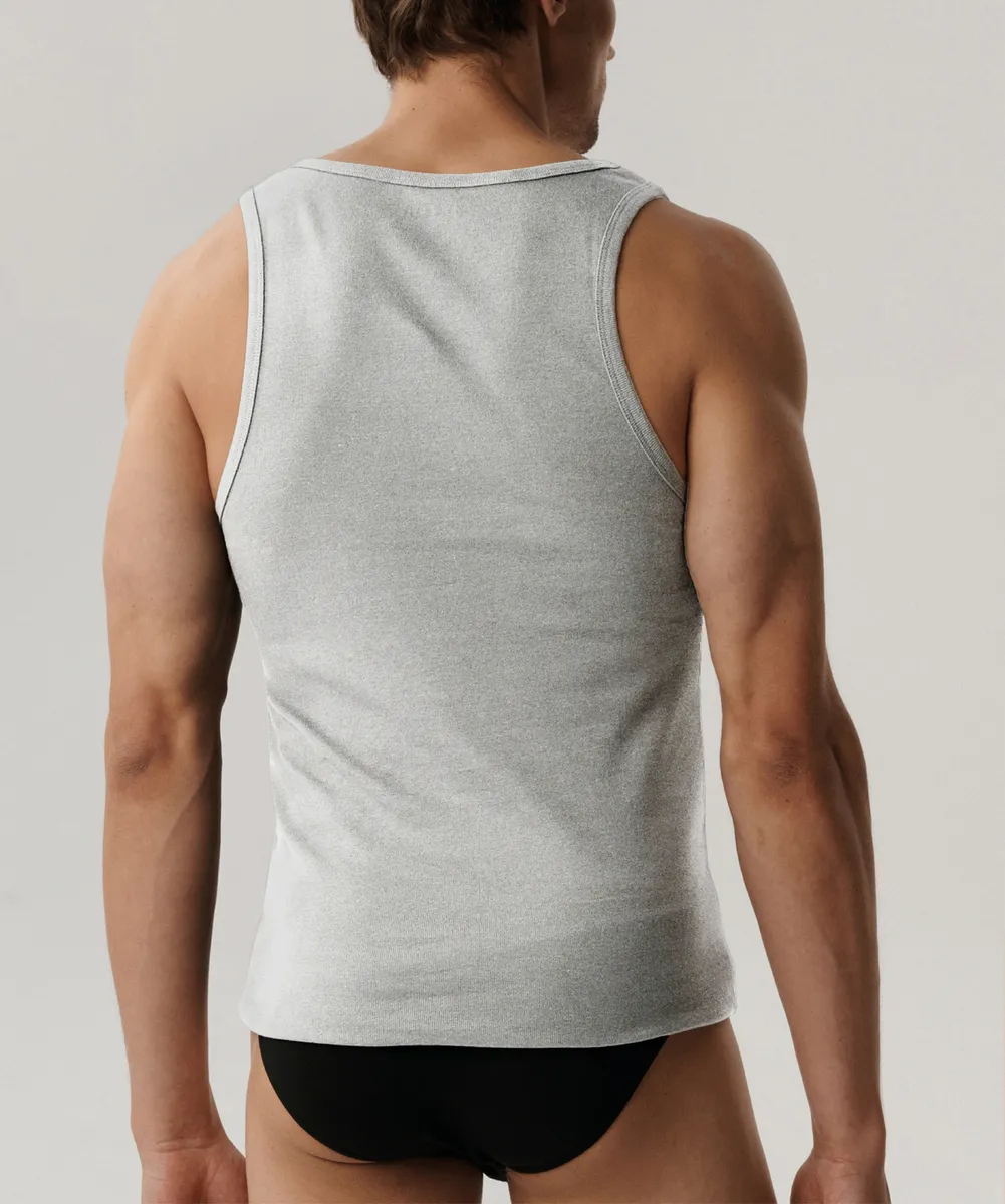 Майка мужская Atlantic, 1 шт. в уп., хлопок, светло-серый меланж, Basic BMV-046