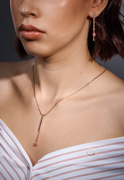 Подвес из серебра со вставками из розовых фианитов