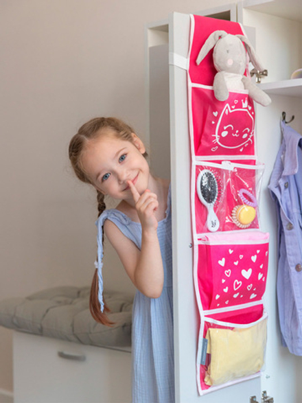 Кармашки в садик 85х20 Сердечки (розовый)