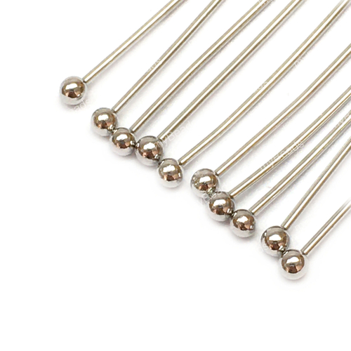Пины с шариком 50х0.6 мм (10 шт), родий