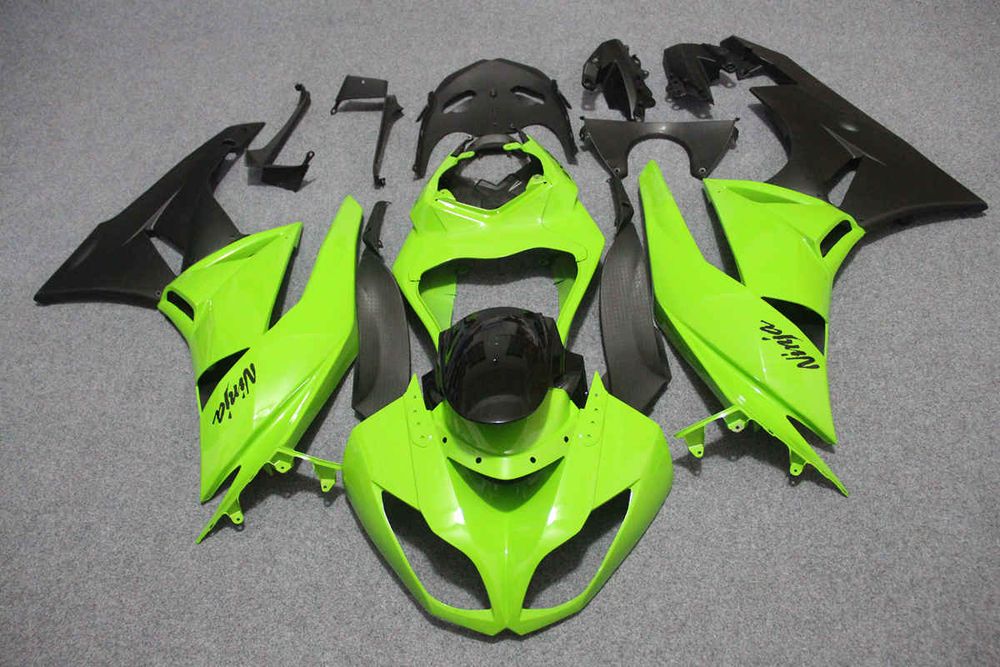 Комплект пластика для мотоцикла Kawasaki ZX-6R 09-12 Зелено-Черный