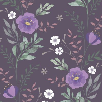 Сиреневые цветы на фиолетовом фоне