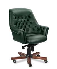 Кресло для руководителя Zurich B зеленая кожа