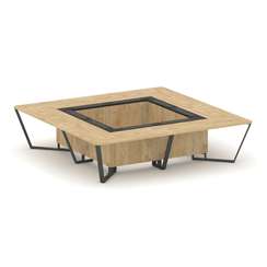 Steel Meet Стол переговорный квадратный KMK-PR.B.SP-16K Тиквуд Светлый/Графит Глянец/Металл Антрацит