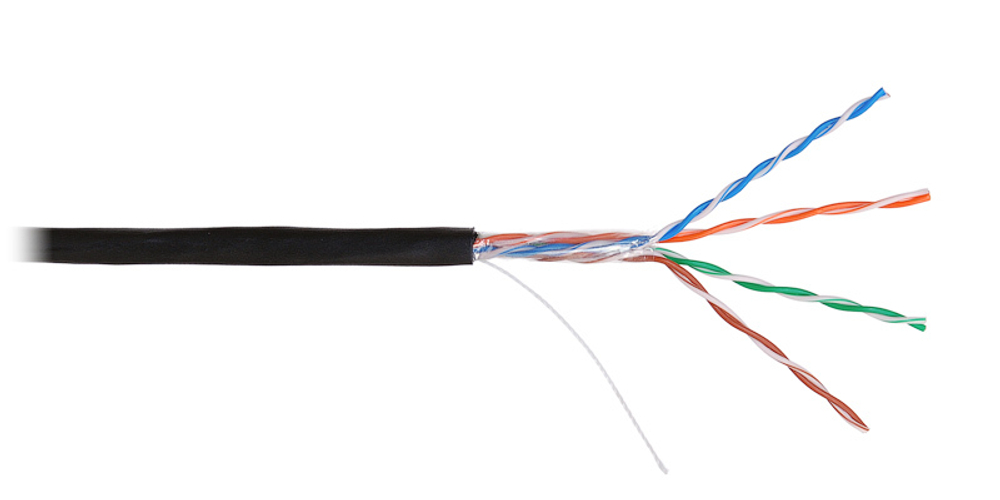 Кабель витая пара U/UTP 5e кат. 4 пары NIKOLAN NKL 4600B-BK