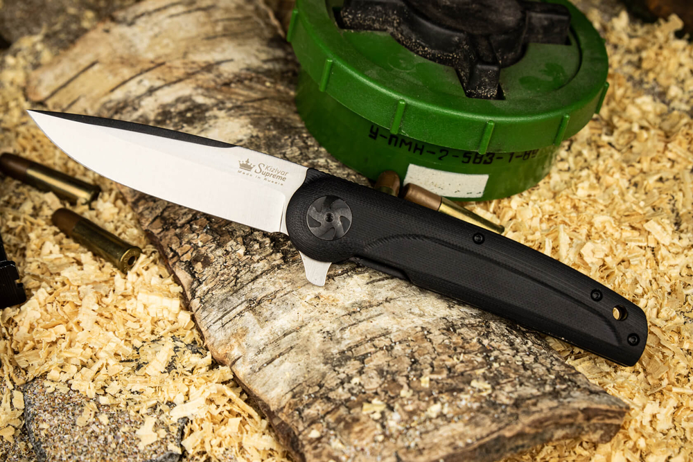 Складной нож Biker Z M390 StoneWash Black G10