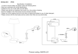 Аккумуляторная настольная лампа Crystal Lux SANTA LG1 GOLD