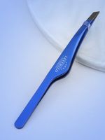 Leverald, пинцет для бровей TA-102-РЗ (ручная заточка), скошенный профессиональный, цвет темно-синий