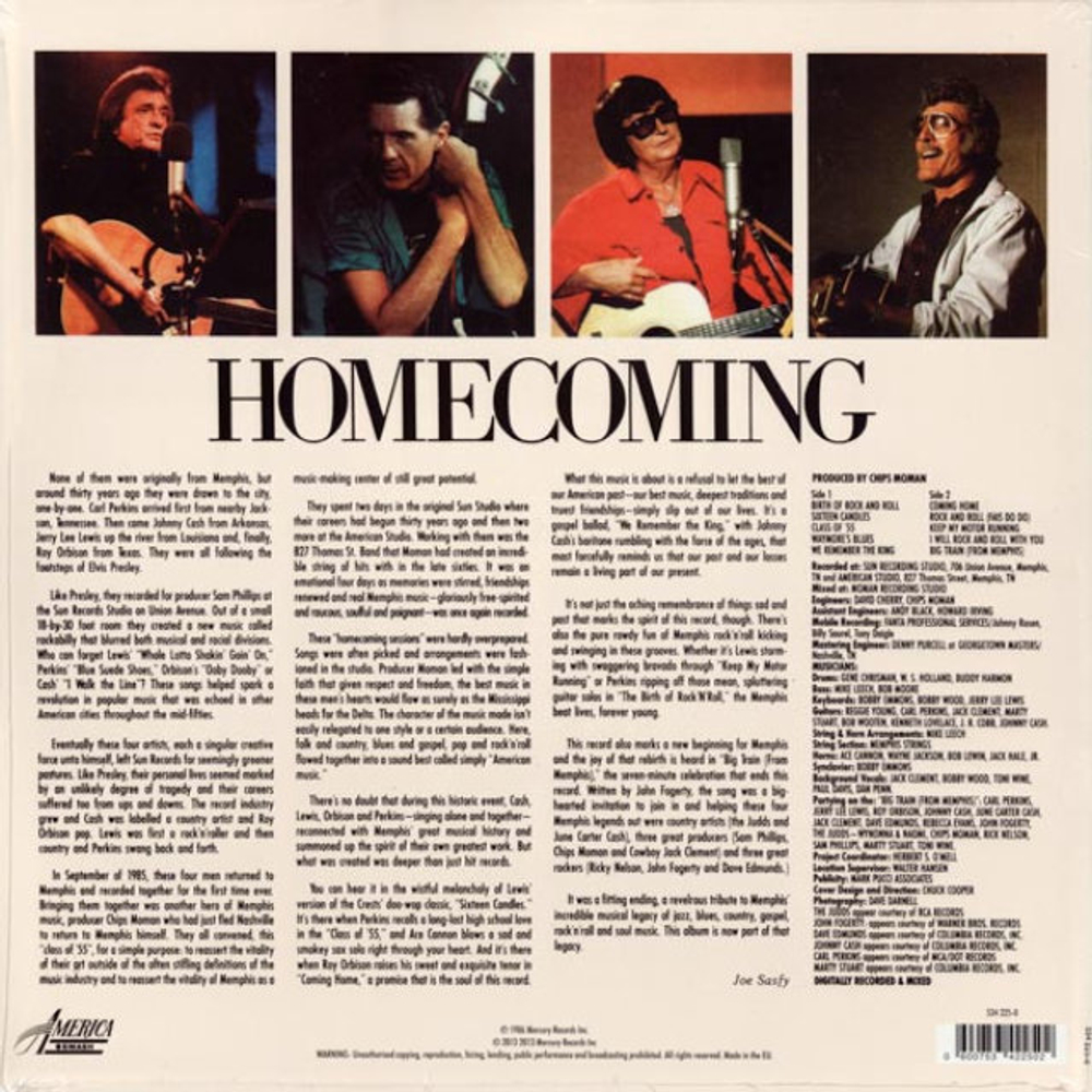 Carl Perkins, Jerry Lee Lewis, Roy Orbison, Johnny Cash / Class Of '55: Memphis Rock & Roll Homecoming (LP)