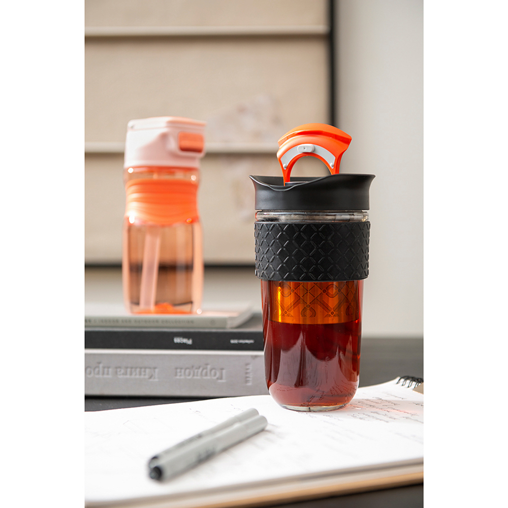 Бутылка для воды slow sip, 450 мл, розовая