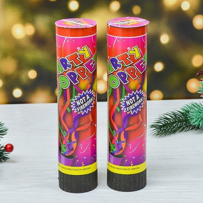 Набор пневматических хлопушек 2шт 20,5см "Конфетти, фольга, серпантин"