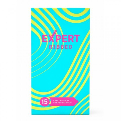 Презервативы EXPERT Ribbed, ребристые, 15 шт