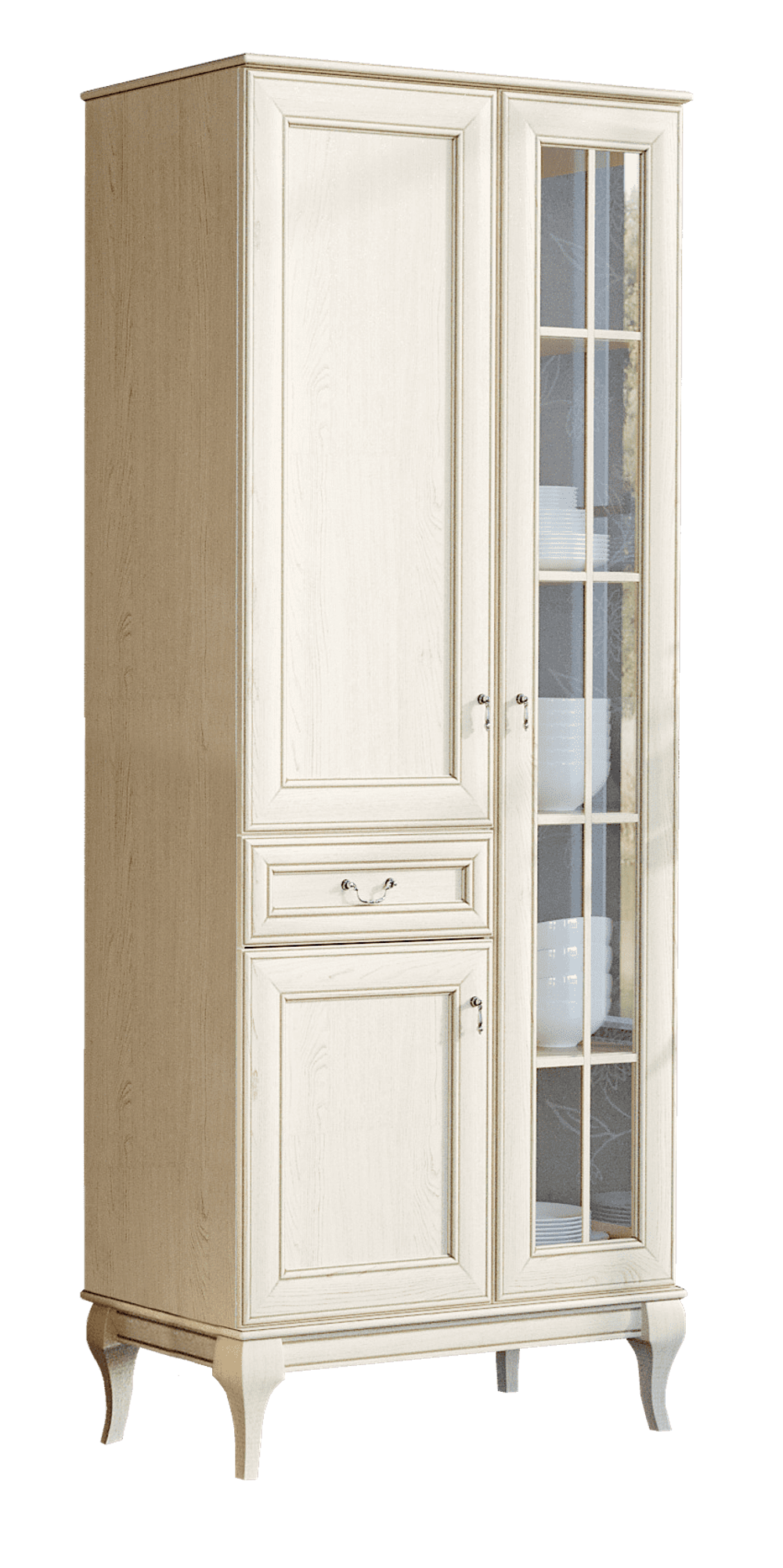 Витрина Стефани правая, дуб белый