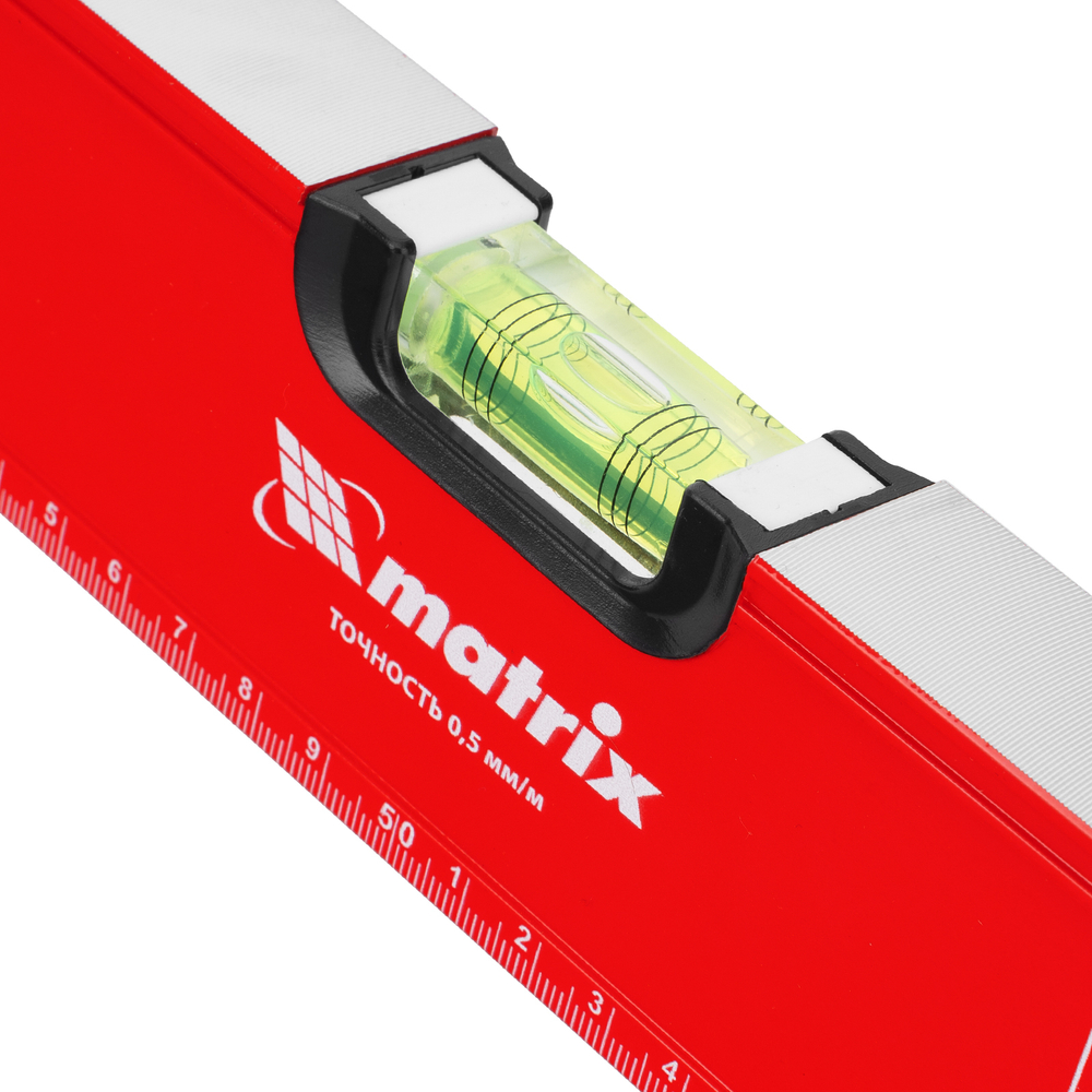 Уровень алюминиевый, фрезерованный, 3 глазка, рукоятки, 1000 мм Matrix