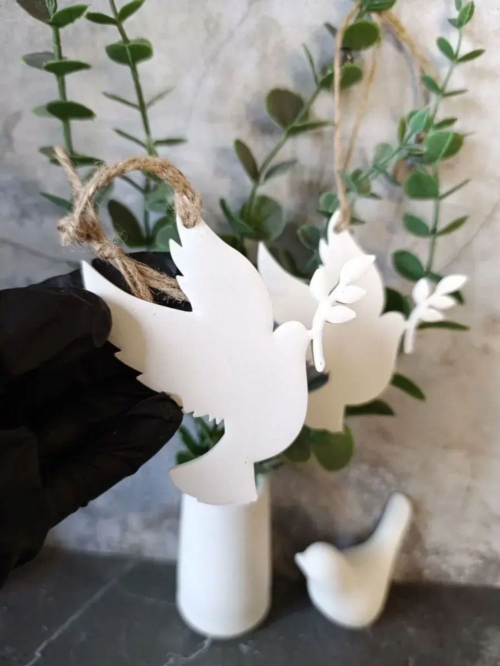 Пасхальный декор птицы голуби 2 шт