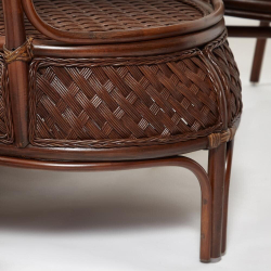 Обеденная группа GRAND 1 Pecan(стол со стеклом+6 кресел+ подушки), натуральный ротанг