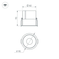 Светильник MS-ATLAS-BUILT-R90-25W Warm3000 (BK-BK, 30 deg, 230V) (Arlight, IP20 Металл, 5 лет) 035467