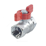 Кран шаровой латунь хром R251D Ду 20 Ру42 ВР бабочка красная Giacomini R251X004