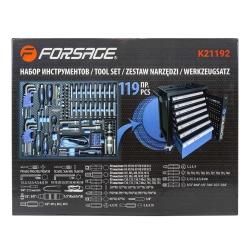 Набор отверток и бит 119пр.,в ложементе Forsage F-K21192