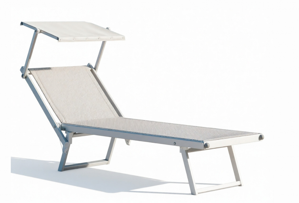 Шезлонг-лежак металлический Magnani Master, серебристый