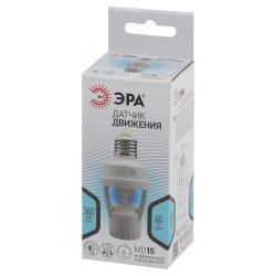 Датчик движения ЭРА MD 015 белый E27 60Вт 360° 6м IP20 | Датчики движения