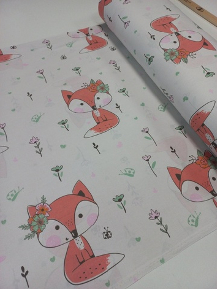 Поплин Лисята (100% хлопок)