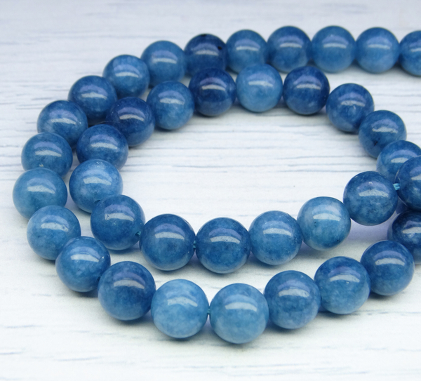 ПК086НН8 Бусины из природного камня кварц (морская волна), размер: 8 мм, 10 шт.