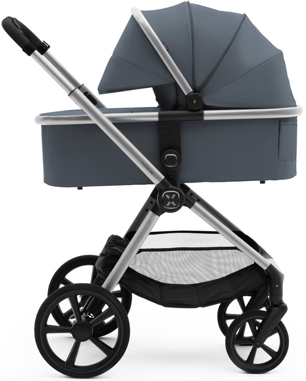 Коляска Agex Life 3 в 1 хромированная рама с автокреслом i-Team ATG080 Grey ALG590 Chrome Grey (Серый)