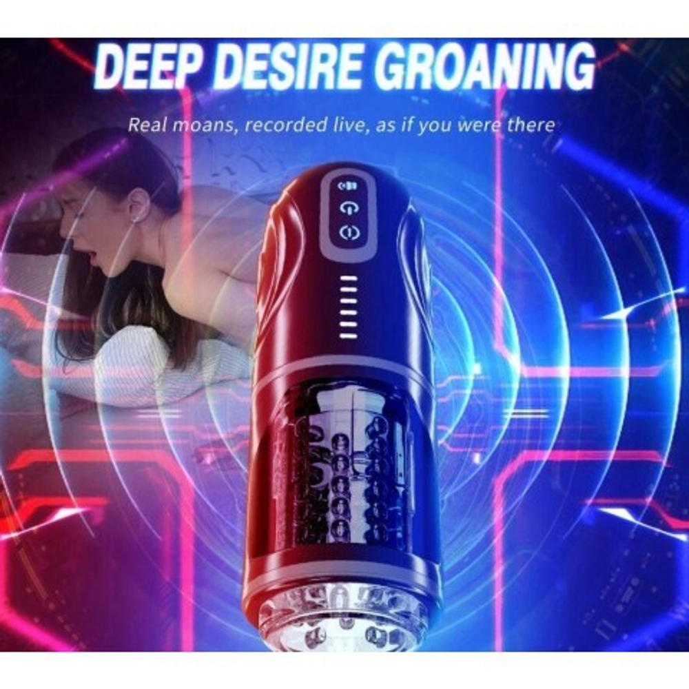 Автоматический мастурбатор с фрикцией и функцией вращения на подставке