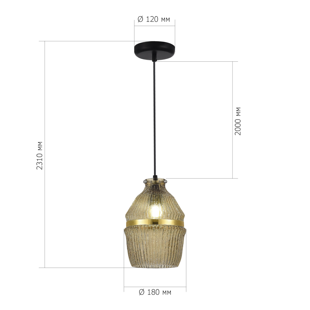 SL1661.403.01 Светильник подвесной ST-Luce Черный/Янтарный E27 1*40W COCOON